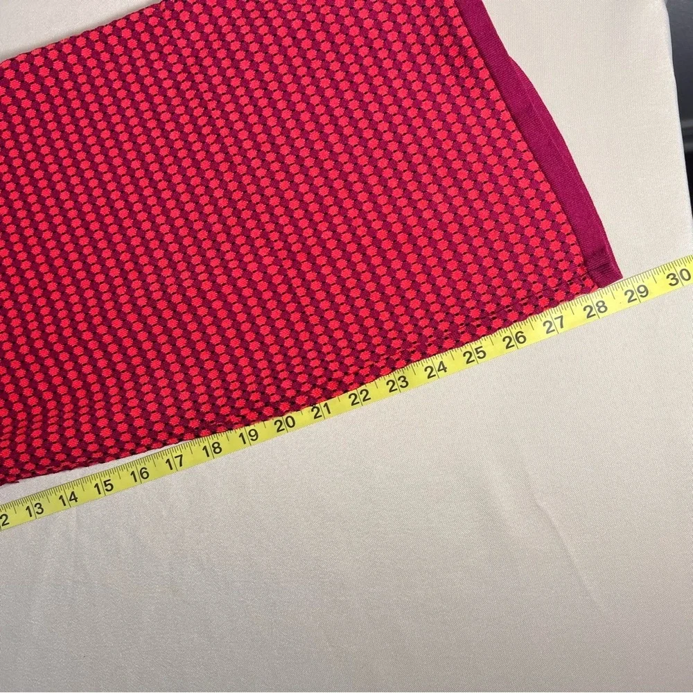 Zara Knit High Waist Two Tone Stretchy Flared Leg Size Small‎ Red Purple Retro - Picture 10 of 11